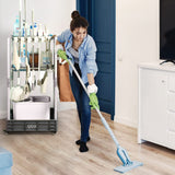Janitorial cart Housekeeping cart Cleaning Cart on Wheels Housekeeping Caddy with Shelves Broom mop Holder QTJH