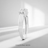 Dazzlingrock Collection 1.00 Ctw Round Lab Grown White Diamond Three Stone Engagement Ring for Women in 925 Sterling Silver, Size 8