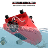 SVERTIBO RC Boat W/ 2.4GHz Remote Control, 2 Rechargeable Batteries & LED Lights for Pool Lakes Water, High Speed RC Sport Jet Boat RTR for Adults Gifts Toys (Red)