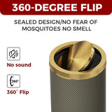 LEASYLIFE 9L/2.3GAL Bathroom Trash Cans Gold,Brush Brass Trash Can with Lid,Gold Trash Can for Bathroom,Bedroom, Powder Room,Office,Laundry Room (9L-Gery)