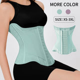 MISTHIN Waist Cincher Corset Sport Girdle Trimmer Double Belt Wrap Waist Trainer Shaperwear Tummy Control Shaper for Women (Green, XX-Small)
