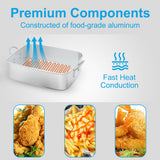 FireRiot 18QT Aluminum Deep Fryer Pot with Baskets & Heat-Resistant Silicone Handles - Lightweight & Durable Fish Fryers Outdoor Cooking - Rectangular Fish Fryer Basket for Outdoor Fryer