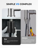 WEWE Kitchen Faucets with Pull Down Sprayer, Leak-Proof Stainless Steel Lead-Free Single Handle 1 Hole for Family Kitchen Commercial Camper Laundry Rv Bar, Brushed Nickel Bar Sink Faucet