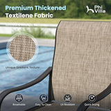PHI VILLA 9 Pcs Outdoor Dining Set, 82'' Metal Table & Brown Swivel Chairs