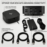 HP Docking Station for Laptop Dual Monitor and Charging Bundle - HP USB-C G5 Essential Dock 72C71AA#ABA with 120W Adapter, HDMI, DisplayPort, USB-C Cables & Microfiber Cleaning Cloth