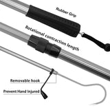 Telescopic Fish Gaff with Stainless Sea Fishing Spear Hook Tackle, Soft Rubber Handle Aluminium Alloy Pole SANLIKE