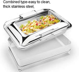XAWSOP Electric Buffet Server Food Warmers for Parties Buffets Electric,Stainless Steel Buffet Server and Warming Tray,9L,Chafing Dish Buffet Set-Adjustable Temperature +,Gn 1/1