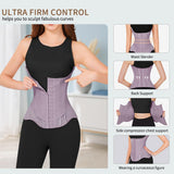 MISTHIN Waist Cincher Corset Sport Girdle Trimmer Double Belt Wrap Waist Trainer Shaperwear Tummy Control Shaper for Women (Purple, X-Large)