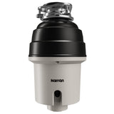 Karran 3/4 HP Quiet Garbage Disposal with Power Cord – Powerful Continuous Feed Food Waste Disposer, Stainless Steel Grinding System, Compact Easy Install Design with Dishwasher Connector, Septic Safe