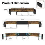 AUPSEN Dual Monitor Stand Riser with 2 Pen Holders, Desk Organizer, Brown