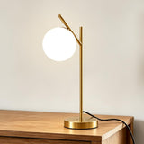 IPEDWO Mid Century Gold Table Lamp,Modern Globe Bedside Desk Lamps