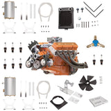 MechPuConToy Mini V8 Engine Model Kit That Runs, 1/6 Scale Water-Cooled V8-OHV-44 PRO 4-Stroke V8 Engine, Build Your Own V8 Metal Engine That Works