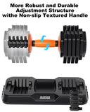 Fit Sir 25/55LB Adjustable Dumbbell Set,10 in 1 Free Weights Dumbbell of 2 with Secure Locking Mechanism for Safe,1 Sec Speed Adjustment Men/Women Gym and Home Strength Training Equipment