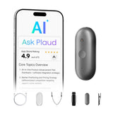 Plaud NotePin S Wearable AI Voice Recorder, Transcribe & Summarize, Black