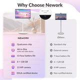 NEWORK 32 Inch Smart Portable TV on Wheels, Android 14 EDLA Certified