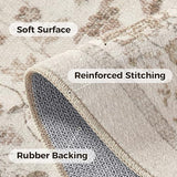 WITSHOCK 12x18 Area Rugs for Living Room Washable Vintage Rug Beige/Brown