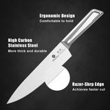 Kitchen Knife Set with Block and Built-in Sharpener, Japanese Stainless Steel 14-Piece Knife Set with Utility Knife, Dishwasher Safe, Non-Slip Ergonomic Handles