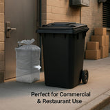 Getzi Black 95-Gallon Wheeled Rectangular Trash Can with Hinged Lid