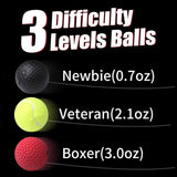 Boxing Reflex Ball 3 Difficulty Level Boxing Ball with Headband Suit for Reaction, Agility, Punching Speed, Fight Skill and Hand Eye Coordination Training for Kids and Adults HanQ