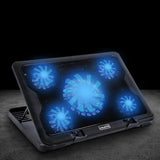 Laptop Cooling Pad Stand Adjustable Cooler Base with Five Fans, Metal