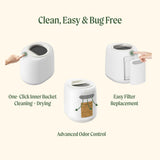 Vego Kitchen Composter, 4L Electric Composter Countertop 5 Modes Weight-Based Smart Compost Bin with App Odorless Auto-Cleaning Food Waste Compost Machine Indoor, Black