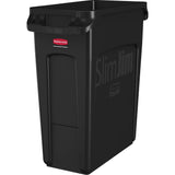 Rubbermaid Commercial Products Slim Jim Can, Black, 16-Gal, Pack of 4