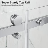 56-60" W x 72" H Shower Door,Frameless Sliding Shower Door with 1 Handle,Shower Glass Door with 5/16" (8mm) Clear SGCC Tempered Glass, Stainless Steel Hardware (Bright)