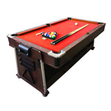 7ft Pool Table Air Hockey 3 in 1 Pool Table Red Felt - Crown