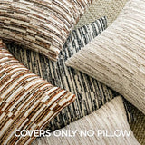 a moment Boho Throw Pillow Covers Set of 2,Striped Decorative Rustic Farmhouse Pillow Cases,Aesthetic Modern Home Decor Couch Cushion Covers for Bed Sofa Living Room 26"X26"Dark Brown