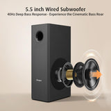 Elimavi Sound Bars for TV with Subwoofer - Detachable 2-in-1, 2.1 Deep Bass Surround Sound System, Bluetooth 5.3 & RCA, for TV, PC Gaming & Home Theater