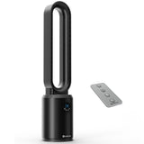 Comfort Zone 40-Inch Bladeless Tower Fan for Bedroom – Quiet Standing Fan with Remote Control, 9H Timer & Wide Area Oscillation – Turbocharged Airflow & Digital LED Display – Black