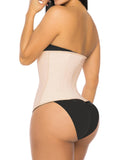 YIANNA Waist Trainer for Women Latex Underbust Tummy Control Waist Cincher Corset Hourglass Body Shaper Zipper and Hooks,YA2231-Beige-XS