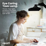 Neatfi 3,500 Lumens LED Desk Lamp – 45W Dimmable Task Light | 3 Light Modes | 540 SMD LEDs | Touch Control | 26-Inch Wide Metal Shade | Reading, Craft, Workbench & Office (CCT with Clamp, Black)