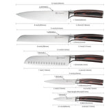 KEEMAKE Kitchen Knife Set of 5 - Kitchen Knives 1.4116 High Carbon Stainless Steel Blade, Professional Chef Knife Set, Razor Sharp Knives with Ergonomic Pakkawood Handle for Home Cooking