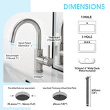 CREA Bar Sink Faucet, Bathroom Kitchen Faucet Brushed Nickel Pre Wet Small Mini Kitchen Bath Utility Marine Faucet Single Hole Stainless Steel Farmhouse Vanity Lavatory Faucets Outdoor