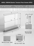 AWOL VISION 120" Motorized ALR Floor Rising Projector Screen for Ultra Short Throw Projector, Projector Screen for Home Theater, 4K/8K Ultra HD, 95% Ambient Light Rejecting,ALR-F220C