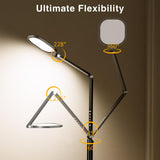LitONES Ring Light with Stand, 15W Dimmable Zoom Lighting for Computer