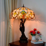 Tiffany Table Lamp Tiffany Style Large Table Lamp Baroque Multicolor Stained Glass Shade Desk Lamp