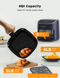 Nuwave Brio Plus 8 Qt Air Fryer, PFAS Free, New & Improved, Digital Touch Screen, Cool White Display, 50°F~400°F, 3 Wattages 700, 1500, 1800