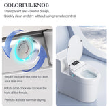 XCQQ Electric Bidet Toilet Seat with Remote, Heated Toilet Seat, Instant Warm Water, Warm Air Dryer, Rear & Feminine with Oscillating Cleansing, Night Light, Slow Close Lid, LED Display - Round