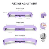 OPNICE Desk Organizers and Accessories, Dual Monitor Stand Riser with Drawer and 2 Pen Holders, Desk Shelf Computer Racks & Printer Stand for Office Workspace Organizers, Desktop Organization (Purple)