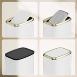 8L/2.1 Gallon Small Bathroom Trash Can with Lid, Swing-Top Rectangular Waste Bin