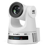 FoMaKo K600NW 4K 60fps NDI PTZ Camera, NDI|HX3 4K 60fps Output,20X Optical Zoom,Gen 3 AI Auto-Tracking, 3G-SDI HDMI NDI USB PoE, for Church Worship & Live Streaming, White