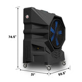 Polar Blades Polar Jet 36" Blade Air Cooler - 17650 CFM Fan Cooler with Variable Speeds, 58 Gal Water Cooler With 7,100 ft² Coverage, Fan for Warehouses, Gyms, Large Industrial Spaces & More