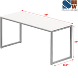 SHW Mission 55-Inch Home Office Computer Desk, White