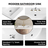 20"W x 18"D Drop In Bathroom Sink with 4-in Centerset & 3 Faucet Holes, Los Flexi 20 Inch Rectangular White Ceramic Vanity Sink with overflow, Modern Bathroom Vessel Sink for Vanity Top