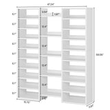 Tribesigns 14-Tier Shoe Rack, White Shoe Storage Cabinet with 22 Open Cubbies, 46 Pairs Wide Entryway Shelf for Shoes, Modern Organizer for Closet Living Room Entryway Hallway