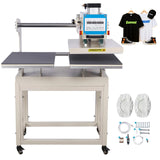 Pneumatic Heat Press Machine, 2000W Auto Press & Open, Dual Station Commercial Printing Press for DTF HTV Sublimation