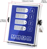 Commercial Kitchen Timer with 4 Channels, Digital Timer for Cooking, Loud Alarm Volume +/-, Food Truck Restaurant Supplies, Heavy Duty Stainless Steel Large Timers, Waterproof Panel & Memory Function