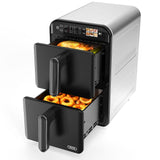 11.6QT Dual Basket Air Fryer Oven, Vertical 2-Basket Design, 6-in-1 Presets Function